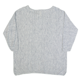 WHITE STUFF Womens Jumper Grey Tight Knit 3/4 Sleeve Linen UK 12