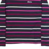 BARBOUR Hawkins Womens Patterned Jumper Blue Striped Tight Knit UK 8