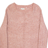 FAT FACE Womens Jumper Pink Chunky Knit Mohair UK 8