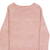 FAT FACE Womens Jumper Pink Chunky Knit Mohair UK 8