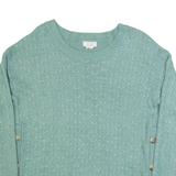 FAT FACE Womens Jumper Green Tight Knit Viscose UK 8