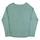 FAT FACE Womens Jumper Green Tight Knit Viscose UK 8