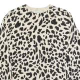 WHISTLES Womens Patterned Jumper Beige Tight Knit UK 10