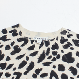 WHISTLES Womens Patterned Jumper Beige Tight Knit UK 10
