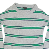J.CREW Womens Patterned Jumper Green Striped Tight Knit Wool XXS