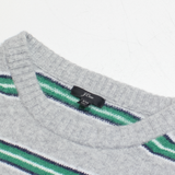 J.CREW Womens Patterned Jumper Green Striped Tight Knit Wool XXS