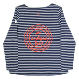 JOULES Womens Patterned Jumper Blue Striped Tight Knit UK 14