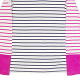 JOULES Womens Patterned Jumper White Striped Tight Knit UK 6