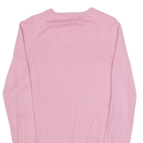 BARBOUR Summer Rose Womens Jumper Pink V-Neck Tight Knit UK 8