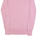 BARBOUR Summer Rose Womens Jumper Pink V-Neck Tight Knit UK 8