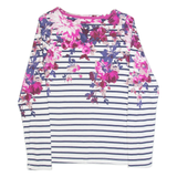 JOULES Womens Patterned Jumper White Striped Tight Knit UK 6