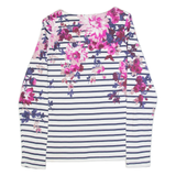 JOULES Womens Patterned Jumper White Striped Tight Knit UK 6