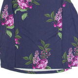 JOULES Womens Patterned Jumper Blue Floral Tight Knit UK 8