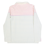 JOULES Womens Patterned Jumper Cream Striped Button Neck Tight Knit UK 10
