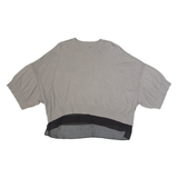 ALL SAINTS Relm Womens Jumper Grey Tight Knit Short Sleeve Linen L