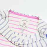 JOULES Womens Patterned Jumper White Striped Tight Knit UK 6
