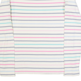 JOULES Womens Patterned Jumper White Striped Tight Knit UK 6