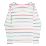 JOULES Womens Patterned Jumper White Striped Tight Knit UK 6
