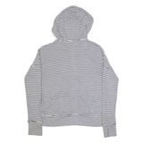 HOLLISTER Hooded Womens Patterned Cardigan Black Striped High Neck Tight Knit S