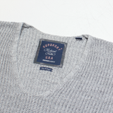 SUPERDRY Womens Jumper Grey V-Neck Tight Knit XS