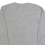 SUPERDRY Womens Jumper Grey V-Neck Tight Knit XS