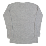 SUPERDRY Womens Jumper Grey V-Neck Tight Knit XS