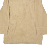 GV Womens Overcoat Jacket Beige Shearling Suede L
