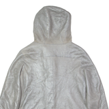 Mens Overcoat Coat Silver Shearling Faux Leather S