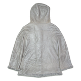 Mens Overcoat Coat Silver Shearling Faux Leather S