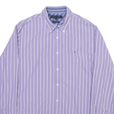 TOMMY HILFIGER Mens Shirt Purple Striped Long Sleeve M