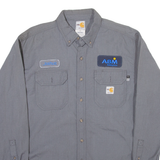 CARHARTT Mens Worker Shirt Grey Long Sleeve L