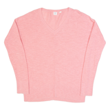 GAP Womens Jumper Pink V-Neck Tight Knit XS