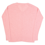 GAP Womens Jumper Pink V-Neck Tight Knit XS