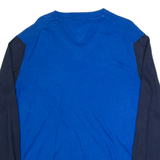 HILFIGER DENIM Mens Patterned Jumper Blue Argyle V-Neck Tight Knit XL
