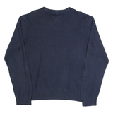TOMMY HILFIGER Mens Jumper Blue V-Neck Tight Knit L