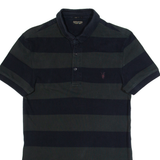ALL SAINTS Corpus Mens Polo Shirt Black Striped S