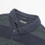 ALL SAINTS Corpus Mens Polo Shirt Black Striped S