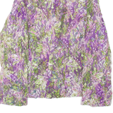 Jeweled Womens Blazer Jacket Purple 90s Floral S