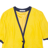 HARDOB Womens Blazer Jacket Yellow Viscose UK 18