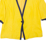 HARDOB Womens Blazer Jacket Yellow Viscose UK 18