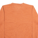 TOMMY HILFIGER Mens Jumper Orange V-Neck Tight Knit M