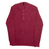 NAUTICA Mens Jumper Red Button Neck Tight Knit XL