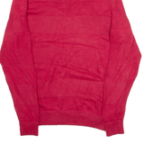 CHAPS Mens Patterned Jumper Red 1/4 Zip Tight Knit S