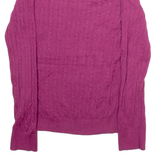 TOMMY HILFIGER Womens Jumper Purple Cable Knit M