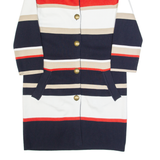 HOBBS LONDON Womens Overcoat Coat Black Striped UK 14