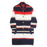 HOBBS LONDON Womens Overcoat Coat Black Striped UK 14