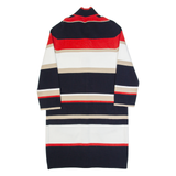 HOBBS LONDON Womens Overcoat Coat Black Striped UK 14