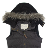 JACK WILLS Down Insulated Womens Puffer Gilet Black Hooded UK 10