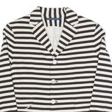 RALPH LAUREN Womens Blazer Jacket Black Striped S