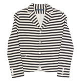 RALPH LAUREN Womens Blazer Jacket Black Striped S